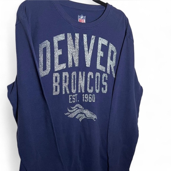 NFL Denver Broncos Long Sleeve Shirt XL Navy | Vintage Team Tee - Picture 2 of 6